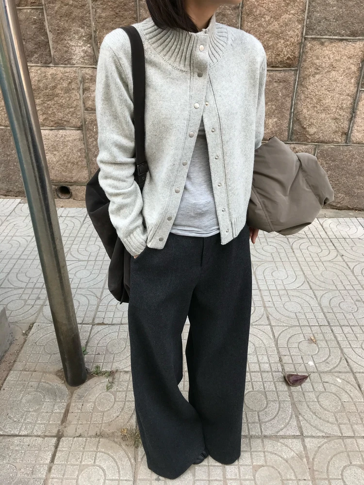 Warm Thiened High Collar Woolen Sweater Cardigan Casual Sle Women's Autumn Winter Faion Comfortable Cozy Knitted Top
Warm Thiened High Collar Woolen Sweater Cardigan Casual Sle Women's Autumn Winter Faion Comfortable Cozy Knitted Top