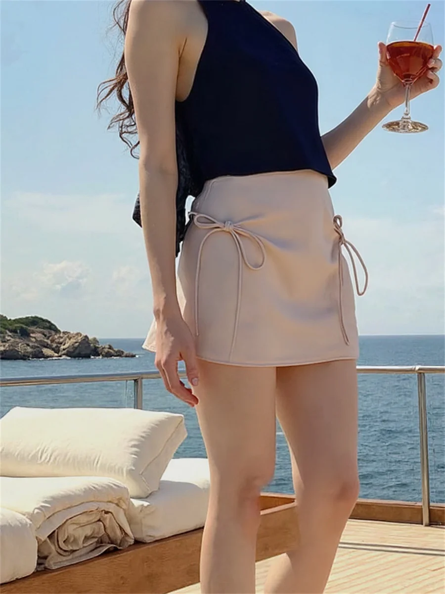 Smooth Solid Mini Skirts Womens Shirring Patchwork Pleated Lace-up Artistic Mesh Detail Feminina Comfortable Tiered Modern
Smooth Solid Mini Skirts Womens Shirring Patchwork Pleated Lace-up Artistic Mesh Detail Feminina Comfortable Tiered Modern