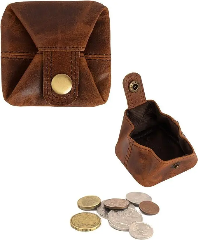 Premium Leather Coin Pouch - Compact Change Holder and Mini Pocket Wallet for Men & Women - Pack of 1
Premium Leather Coin Pouch - Compact Change Holder and Mini Pocket Wallet for Men & Women - Pack of 1