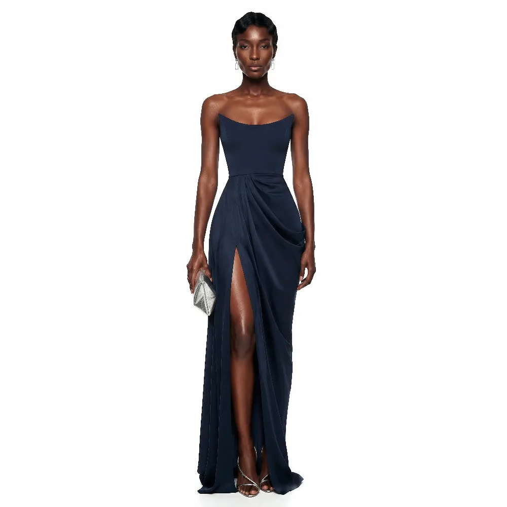Customized Navy Blue Evening Dresses Women's Formal Evening Gowns Strapless Classic Formal Wedding Party Attire Dress 2026 Long
Customized Navy Blue Evening Dresses Women's Formal Evening Gowns Strapless Classic Formal Wedding Party Attire Dress 2026 Long