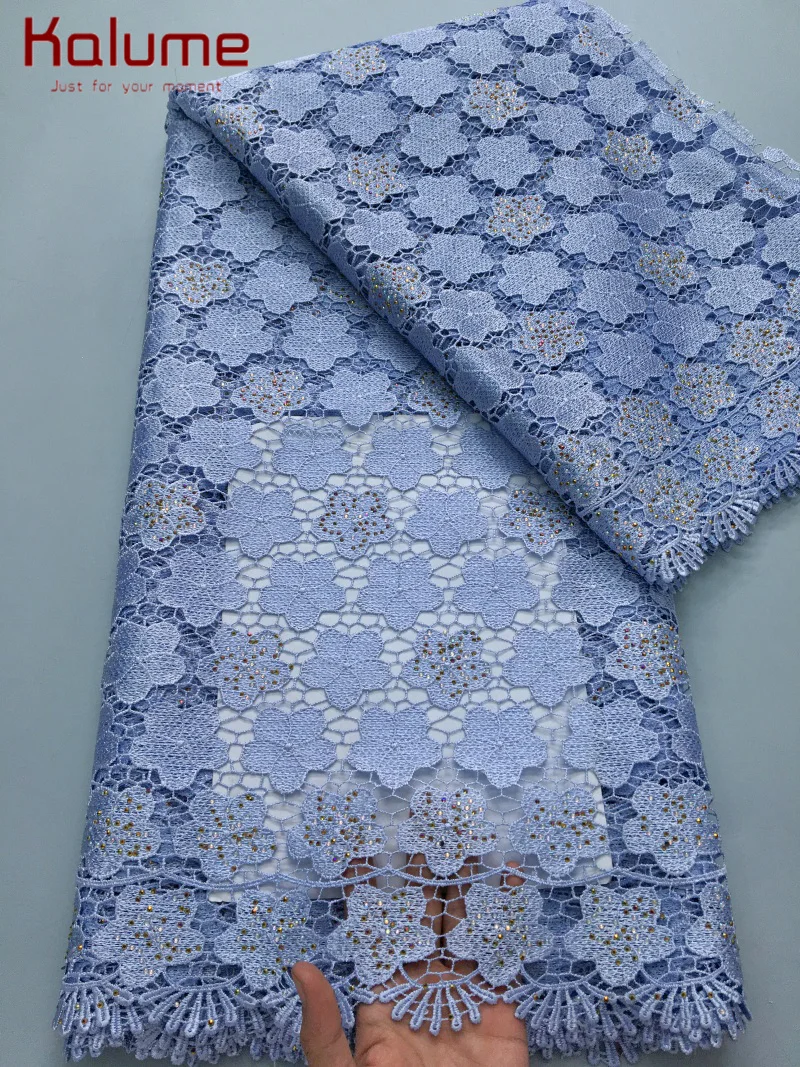 Blue Guipure Lace Fabric High Quality with Stones 2025 Nigerian French Cord Lace Fabric For Sew Woman African Party Dress F4216
Blue Guipure Lace Fabric High Quality with Stones 2025 Nigerian French Cord Lace Fabric For Sew Woman African Party Dress F4216
