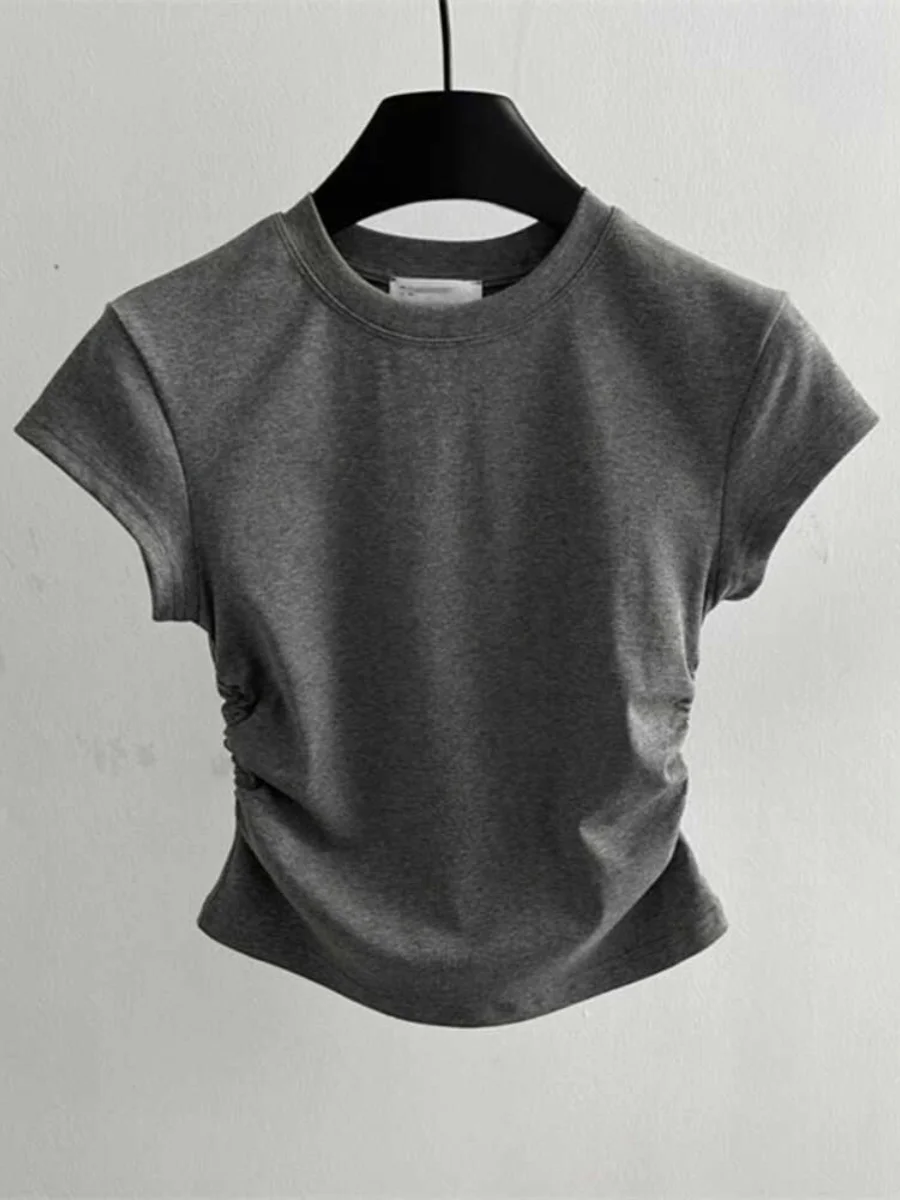 Женская летняя футболка Slim Fit с коротким рукавом и круглым вырезом, новинка, маленький размер, повседневный топ для города
Женская летняя футболка Slim Fit с коротким рукавом и круглым вырезом, новинка, маленький размер, повседневный топ для города