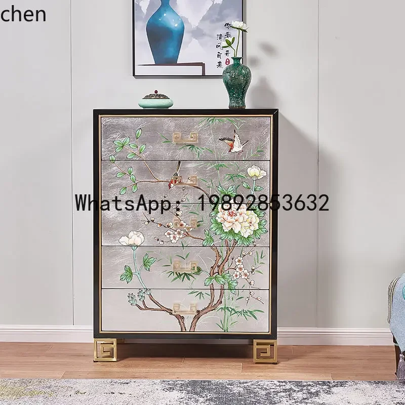 O15- Painted Solid Wood Living Room Five-Drawer Cabinet American Silver Foil Storage Cabinet Bedroom Drawer Decorative Cabinet
O15- Painted Solid Wood Living Room Five-Drawer Cabinet American Silver Foil Storage Cabinet Bedroom Drawer Decorative Cabinet