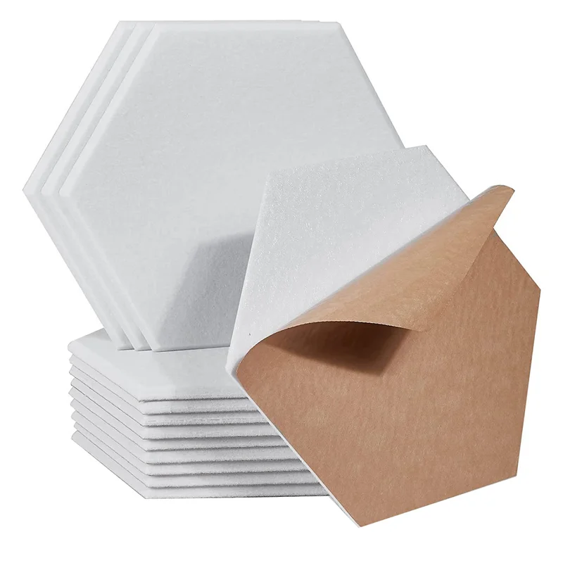 AZZ-18 Pack Self Adhesive Soundproof Panels,12x10x0.4In Hexagon Acoustic Panels,for Recording Studio,Office,Home,White
AZZ-18 Pack Self Adhesive Soundproof Panels,12x10x0.4In Hexagon Acoustic Panels,for Recording Studio,Office,Home,White