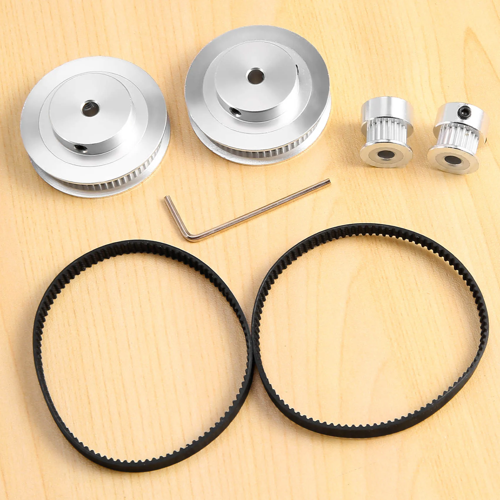 T69C! 2 Sets of 2GT Timing Wheels 20&60 Teeth 5mm Bore Aluminum Timing Pulley 2 Piece Set Length 200mm Width 6mm Belt
T69C! 2 Sets of 2GT Timing Wheels 20&60 Teeth 5mm Bore Aluminum Timing Pulley 2 Piece Set Length 200mm Width 6mm Belt