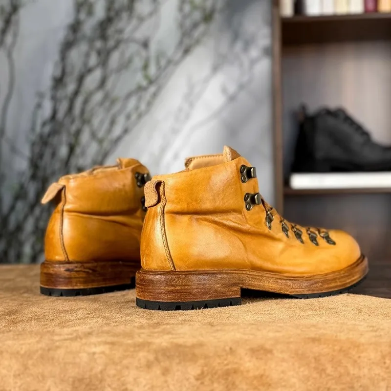 Handmade Vintage Outdoor Ankle Boots Men Shoes Genuine Leather High Top Work Safety Boots Botines Chelsea
Handmade Vintage Outdoor Ankle Boots Men Shoes Genuine Leather High Top Work Safety Boots Botines Chelsea