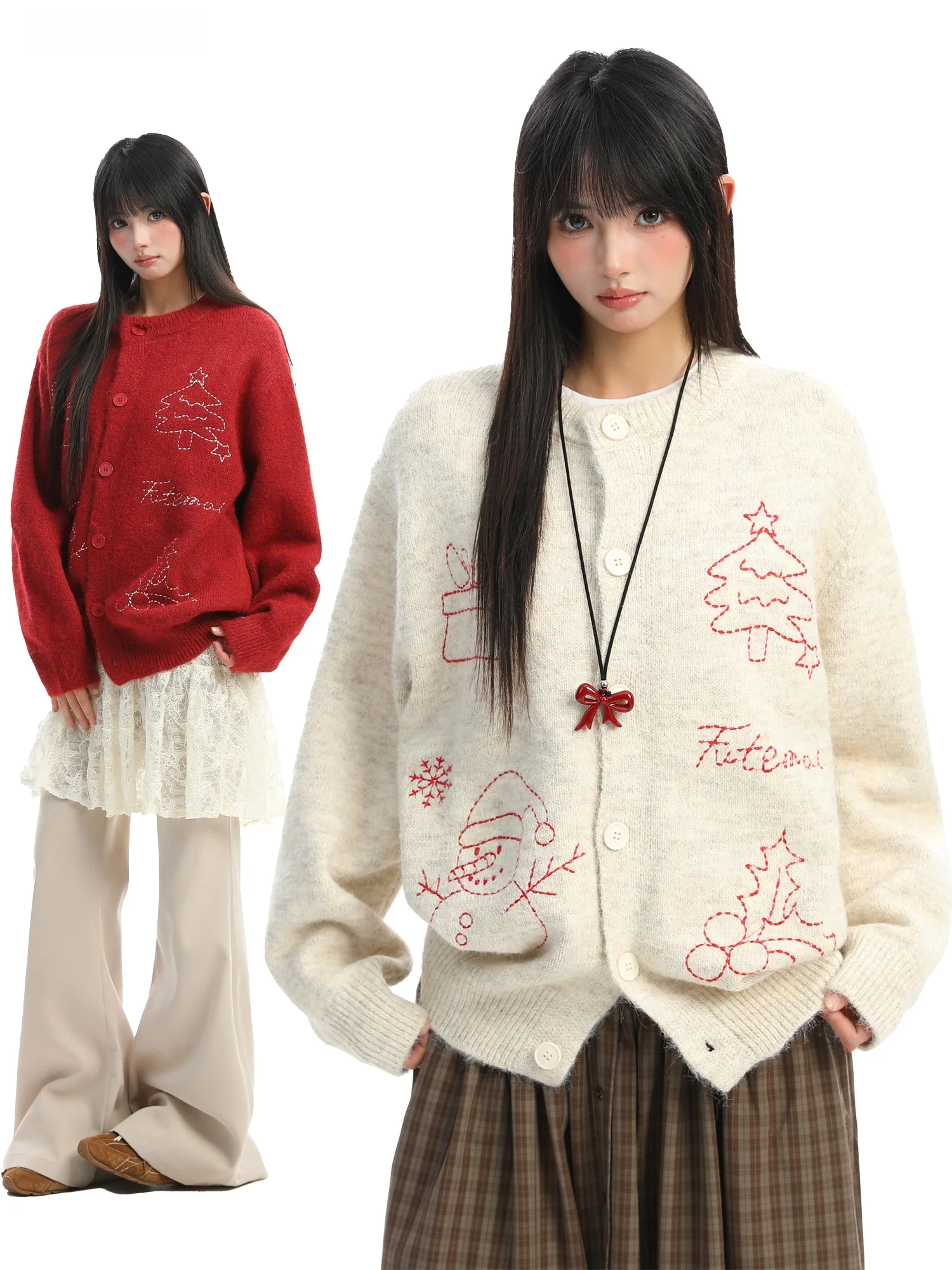 Вязаный кардиган Cisas Snowman с вышивкой, утепленный, женский, в стиле Lazy Sle, зимний, красный, модная верхняя одежда
Вязаный кардиган Cisas Snowman с вышивкой, утепленный, женский, в стиле Lazy Sle, зимний, красный, модная верхняя одежда