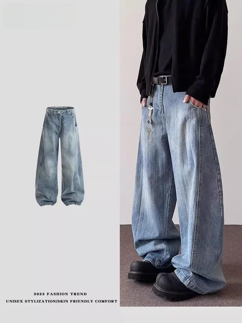 Retro Waed Loose Fit Bell Bot Jeans for Men Spring Autumn 2024 New Sle American Denim Pants Straight Leg Zipper Closure
Retro Waed Loose Fit Bell Bot Jeans for Men Spring Autumn 2024 New Sle American Denim Pants Straight Leg Zipper Closure
