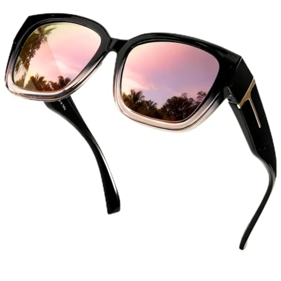 SIPHEW Mirrored Sunglasses Polarized Fit Over Glasses for Women - Trendy Large Square w UV400 Protection Sun Glasses
SIPHEW Mirrored Sunglasses Polarized Fit Over Glasses for Women - Trendy Large Square w UV400 Protection Sun Glasses