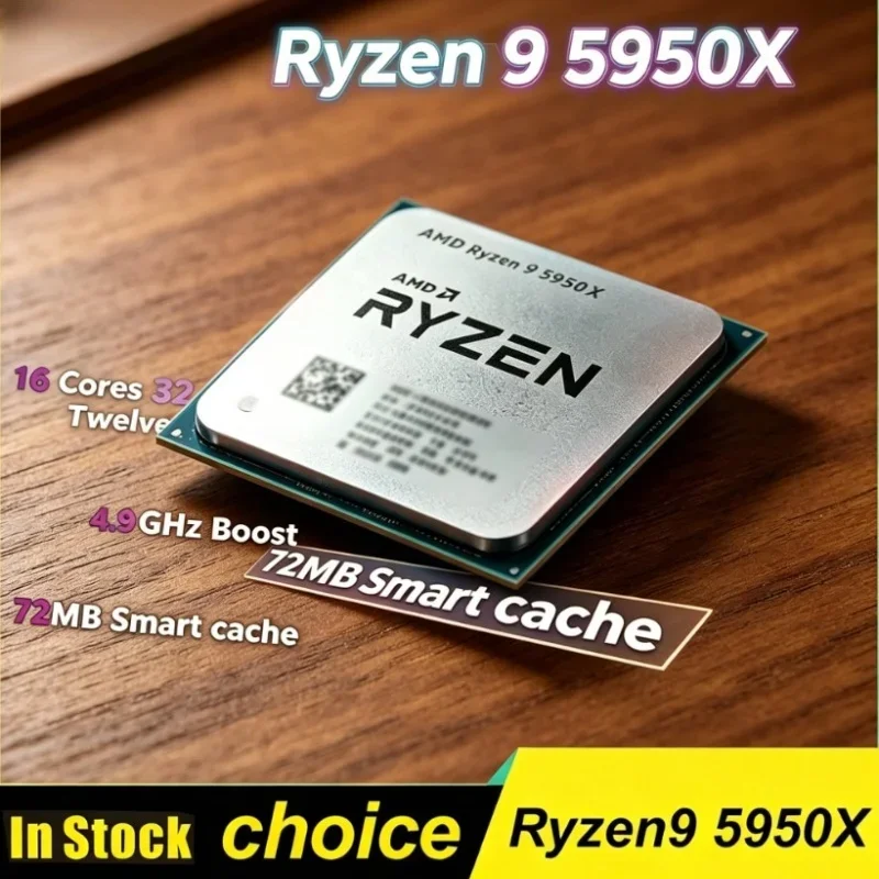 105W Performance Loose AMD Ryzen 9 5950X Zen3 Vermeer 5000 Series 16-Core 3.4GHz AM4 CPU Provided With No Stock Cooling Cooler
105W Performance Loose AMD Ryzen 9 5950X Zen3 Vermeer 5000 Series 16-Core 3.4GHz AM4 CPU Provided With No Stock Cooling Cooler