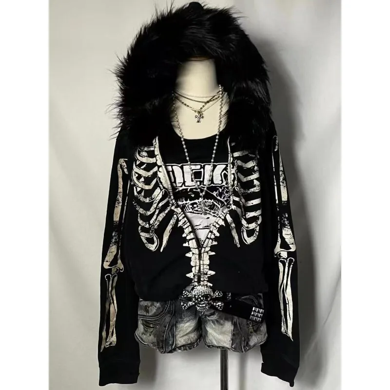 American Vintage Hottie Hoodie Harajuku Skull Printed Coat High Street Punk Sweatshirt Women's Subculture Aesthetic Chic Jacket
American Vintage Hottie Hoodie Harajuku Skull Printed Coat High Street Punk Sweatshirt Women's Subculture Aesthetic Chic Jacket
