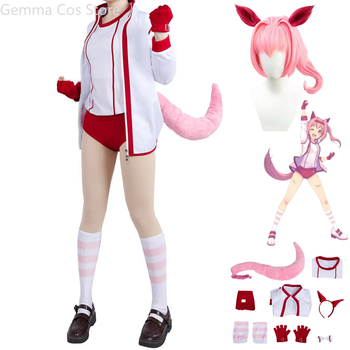 Косплей-костюм Umamusume: Pretty Derby Mary Jane Haru Urara, парик, белое пальто, спортивная одежда, мужской и женский сексуальный костюм
Косплей-костюм Umamusume: Pretty Derby Mary Jane Haru Urara, парик, белое пальто, спортивная одежда, мужской и женский сексуальный костюм