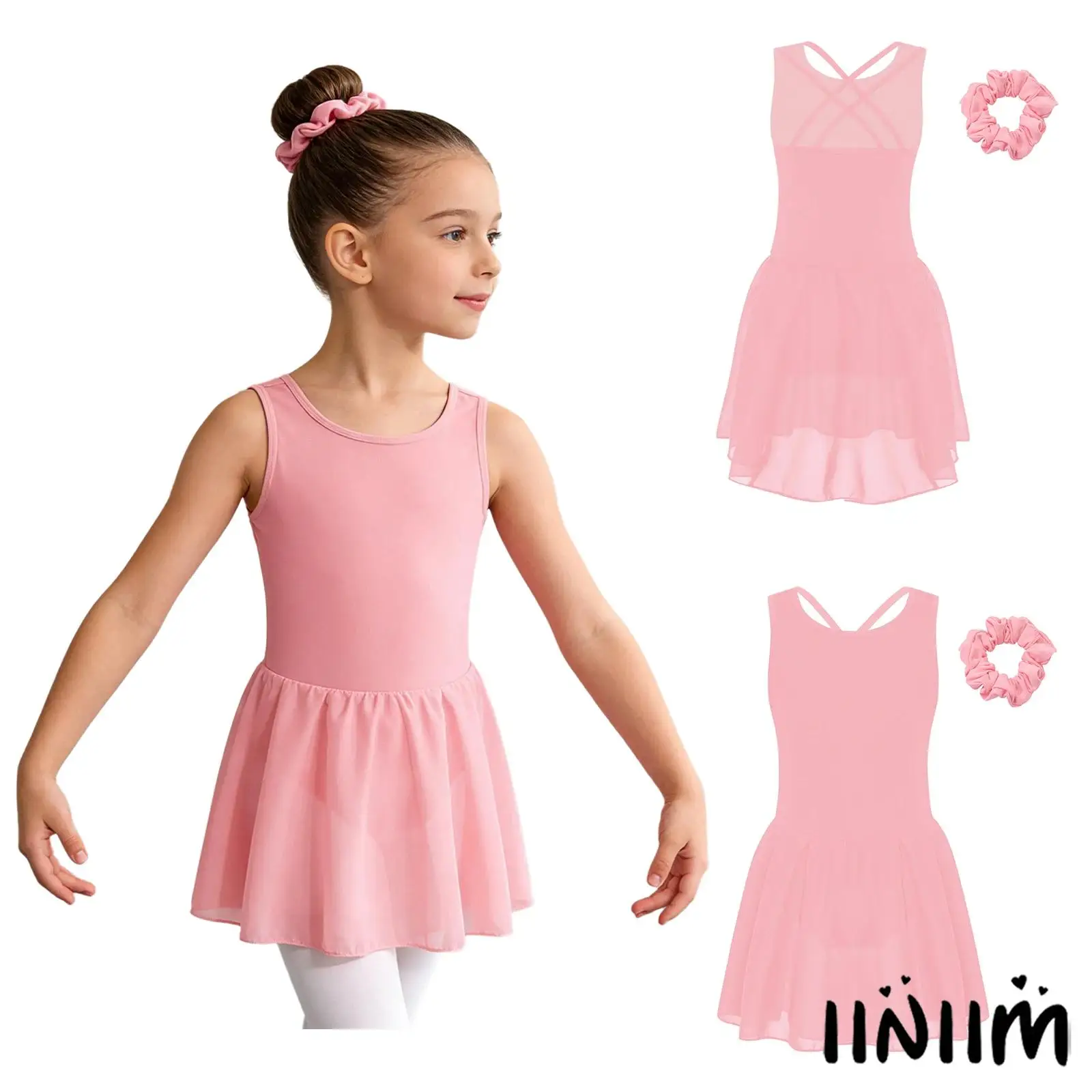Children Girls Ballet Gymnastics Dance Outfit Sleeveless Crisscross Back Dress with Hairband Figure Skating Ballroom Dancewear
Children Girls Ballet Gymnastics Dance Outfit Sleeveless Crisscross Back Dress with Hairband Figure Skating Ballroom Dancewear