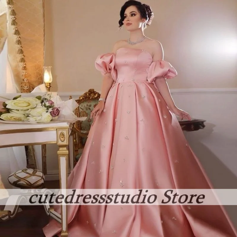 Elegant Off The Shoulder Evening Dresses For Dubai Girls Luxury Crystals Pink A-Line Wedding Party Dress 2025 Female Customized
Elegant Off The Shoulder Evening Dresses For Dubai Girls Luxury Crystals Pink A-Line Wedding Party Dress 2025 Female Customized