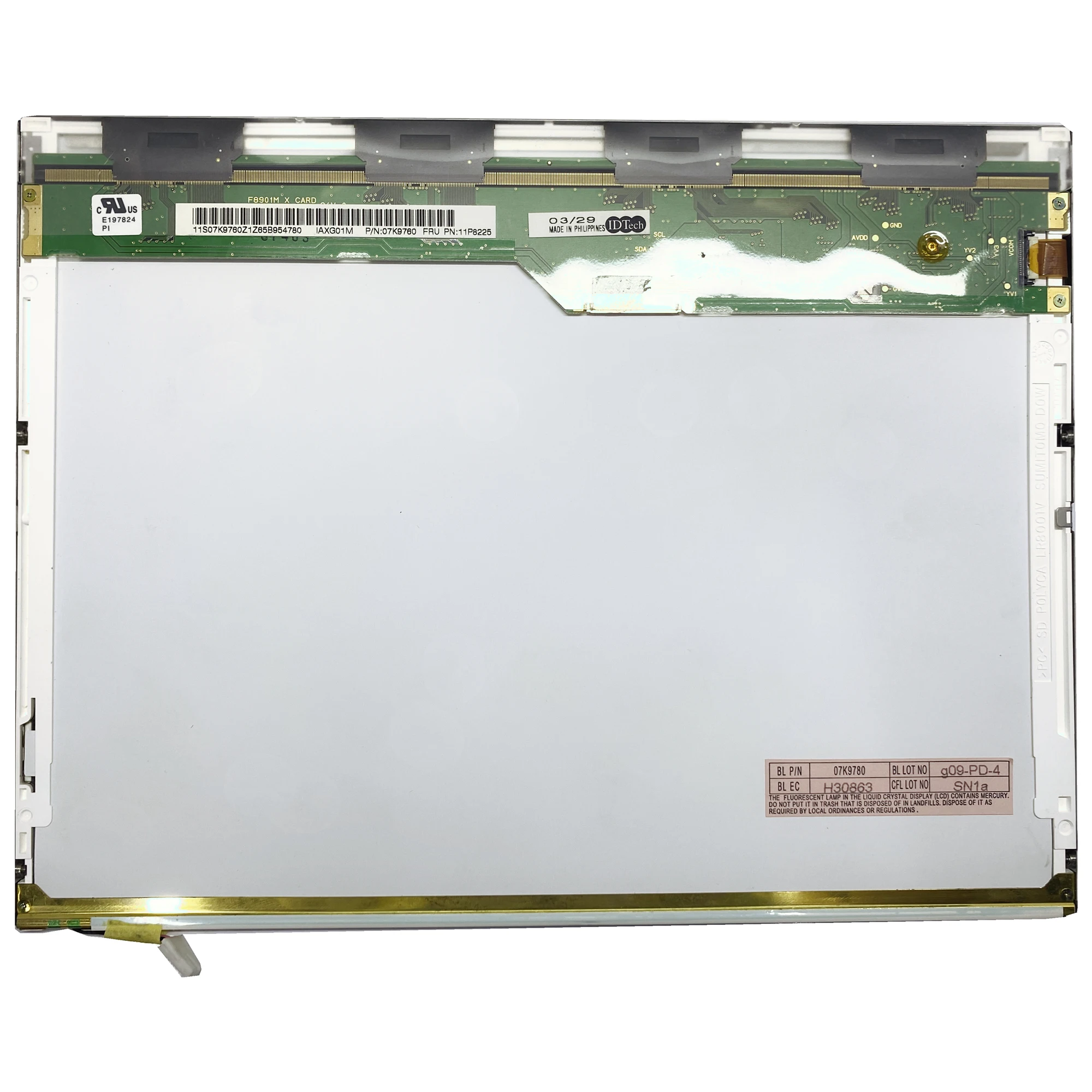 IAXG01M 12.1'' Laptop LCD Screen Display Panel Matrix 1024*768 LVDS 20 PINS
IAXG01M 12.1'' Laptop LCD Screen Display Panel Matrix 1024*768 LVDS 20 PINS
