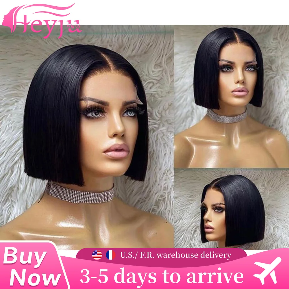 Straight Bob Glueless Wig Brazilian Human Hair HD Transparent Lace 220% Density Pre Plucked With Bangs For Beginners Women 1B
Straight Bob Glueless Wig Brazilian Human Hair HD Transparent Lace 220% Density Pre Plucked With Bangs For Beginners Women 1B