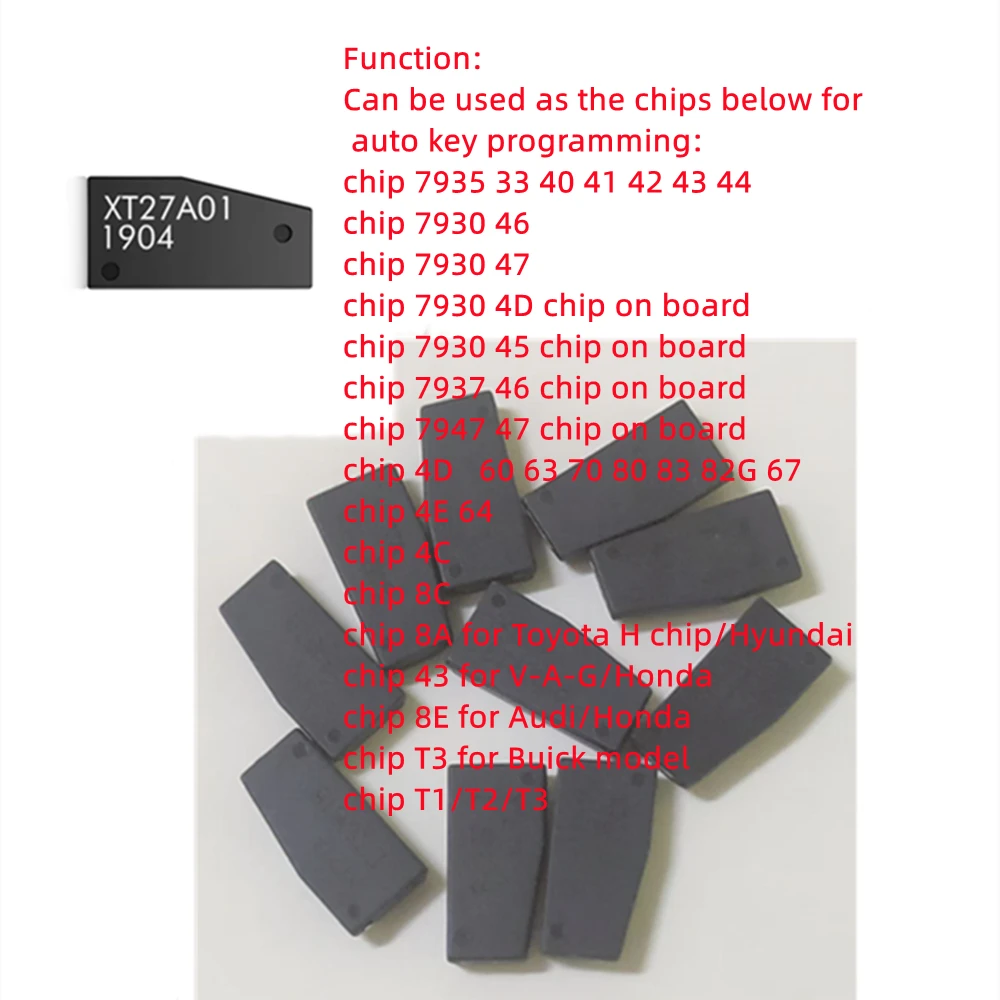 5PCS 10PCS XT27A VVDI Super Chip Transponder XT27A01 Super Chip For ID46/40/43/4D/8C/8A/T3/47 for VVDI Mini Key Tool
5PCS 10PCS XT27A VVDI Super Chip Transponder XT27A01 Super Chip For ID46/40/43/4D/8C/8A/T3/47 for VVDI Mini Key Tool