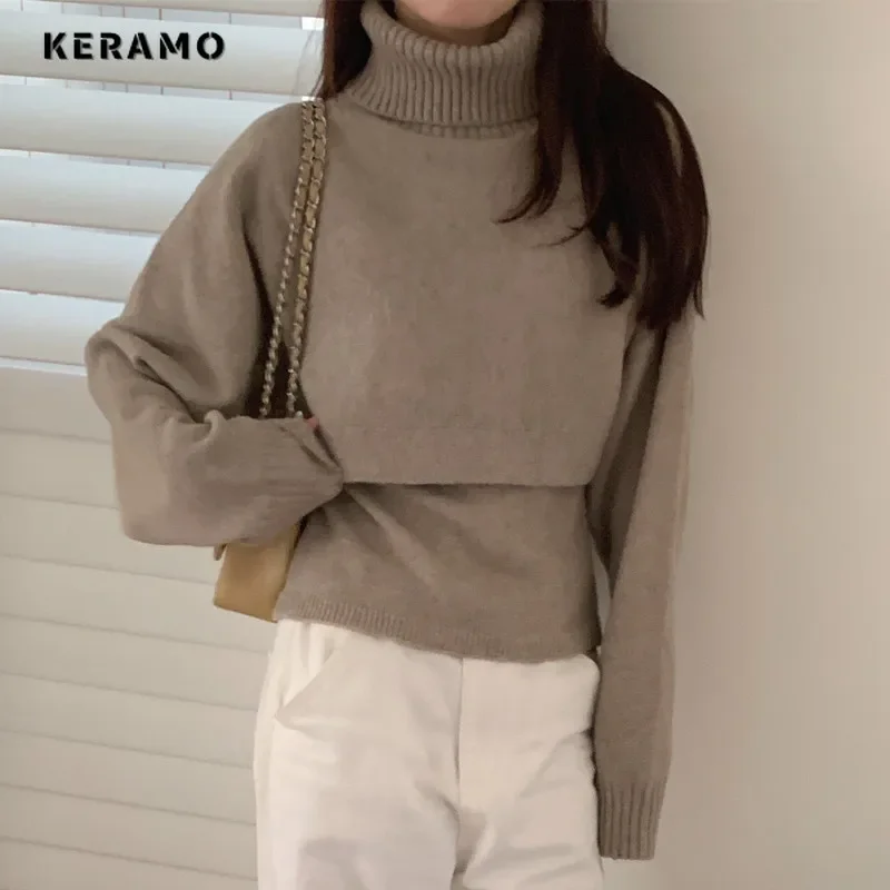 Women's Vintage Knitting Long Sleeve Casual Pullovers 2025 Winter Solid Color Fashion Turtleneck Office Lady Style Sweater Top
Women's Vintage Knitting Long Sleeve Casual Pullovers 2025 Winter Solid Color Fashion Turtleneck Office Lady Style Sweater Top