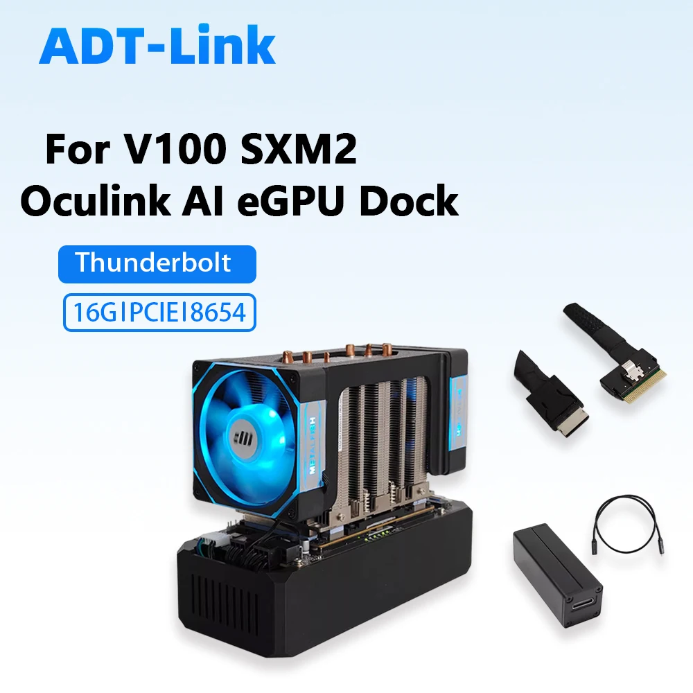 16G Graphics Card Dock AI eGPU Docking Station for NVIDIA Tesla V100 A Oculink Thunderbolt 3 SXM2 GPU Support USB4 T3 T4 TGX
16G Graphics Card Dock AI eGPU Docking Station for NVIDIA Tesla V100 A Oculink Thunderbolt 3 SXM2 GPU Support USB4 T3 T4 TGX