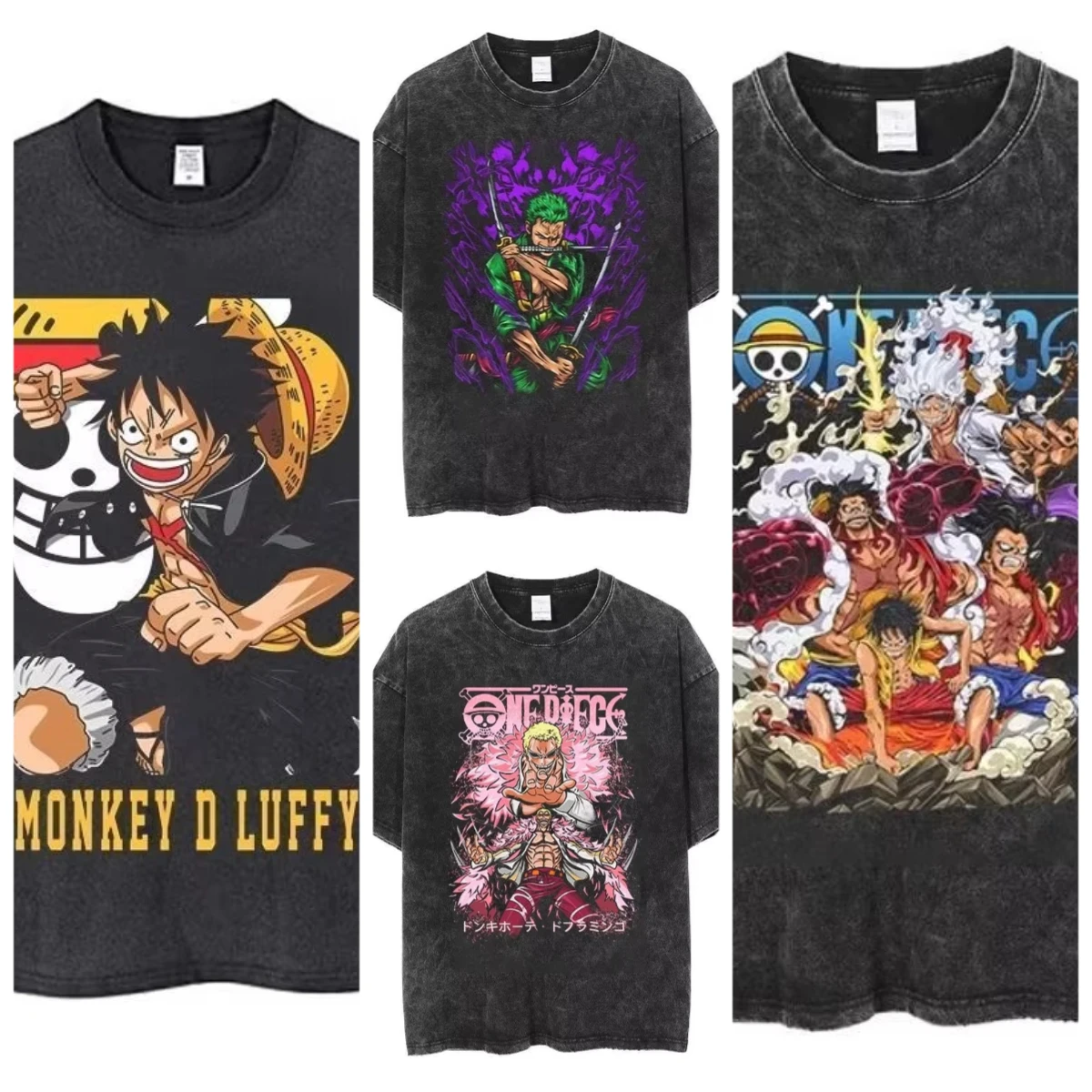 BANDAI Summer One Piece ONE PIECE Luffy Street Vintage Washed Cotton Short Sleeve T-Shirt Men's and Women's Harajuku Top Trend
BANDAI Summer One Piece ONE PIECE Luffy Street Vintage Washed Cotton Short Sleeve T-Shirt Men's and Women's Harajuku Top Trend