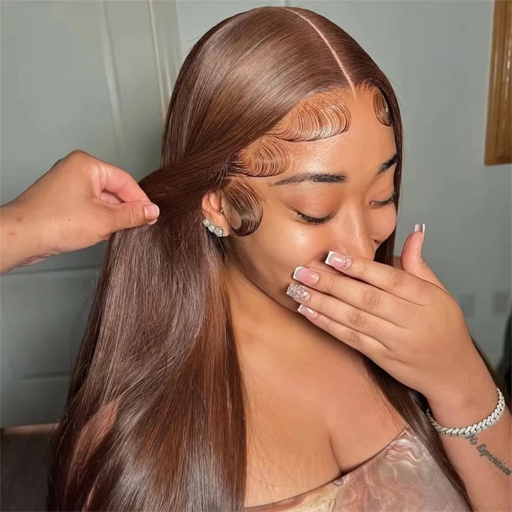 Bone Straight Chocolate Brown 13x6 HD Lace Front Wigs Preplucked Colored Human Hair Brazilian 13x4 Lace Frontal Wig for Women
Bone Straight Chocolate Brown 13x6 HD Lace Front Wigs Preplucked Colored Human Hair Brazilian 13x4 Lace Frontal Wig for Women