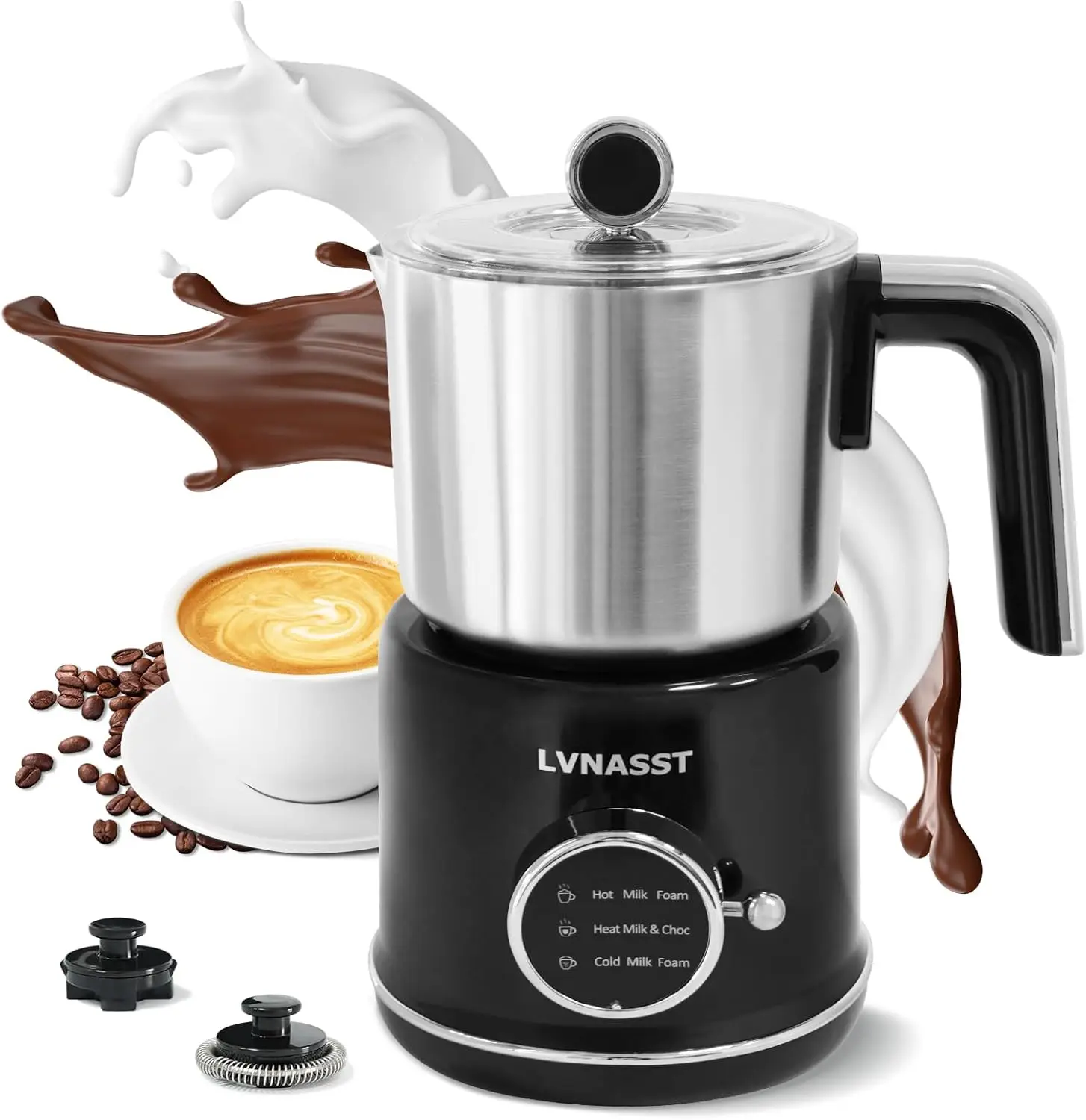 Milk Frother Warmer 3in1 Electric Milk Steamer Stainless Steel Foam Maker, 12oz Hot Cold Frothing, Thick Foam for Macchiatos
Milk Frother Warmer 3in1 Electric Milk Steamer Stainless Steel Foam Maker, 12oz Hot Cold Frothing, Thick Foam for Macchiatos