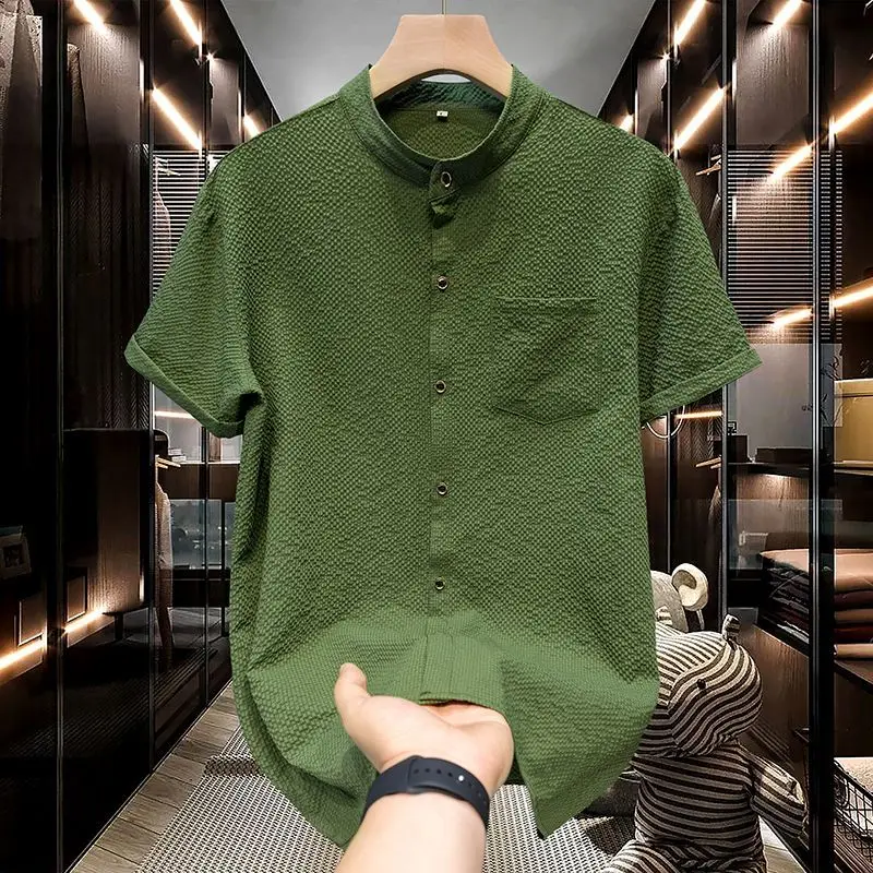 All Match New Summer Men's Short Sleeved Thin Shirt New Chinese Style Slim Fit Short Sleeved Shirt Top
All Match New Summer Men's Short Sleeved Thin Shirt New Chinese Style Slim Fit Short Sleeved Shirt Top
