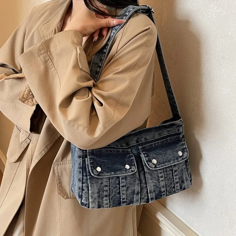 Women's Casual Denim Shoulder Bag, Large Capacity Underarm Handbag for Daily Commute, Weekend Shopping, Short Travel and
Women's Casual Denim Shoulder Bag, Large Capacity Underarm Handbag for Daily Commute, Weekend Shopping, Short Travel and