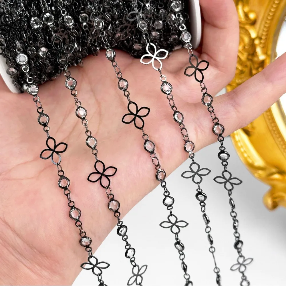 0.5/1/2M Hollow Flowers Rhombus Chain with Glass Rhinestone for Jewelry Making DIY Necklaces Bracelets Headwear accessories
0.5/1/2M Hollow Flowers Rhombus Chain with Glass Rhinestone for Jewelry Making DIY Necklaces Bracelets Headwear accessories