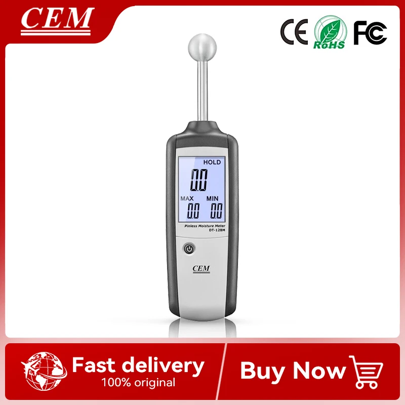 CEM DT-128M Digital Pinless Moisture Meter Wood Moisture Meter for Gypsum Cement Product Category Moisture Meters
CEM DT-128M Digital Pinless Moisture Meter Wood Moisture Meter for Gypsum Cement Product Category Moisture Meters