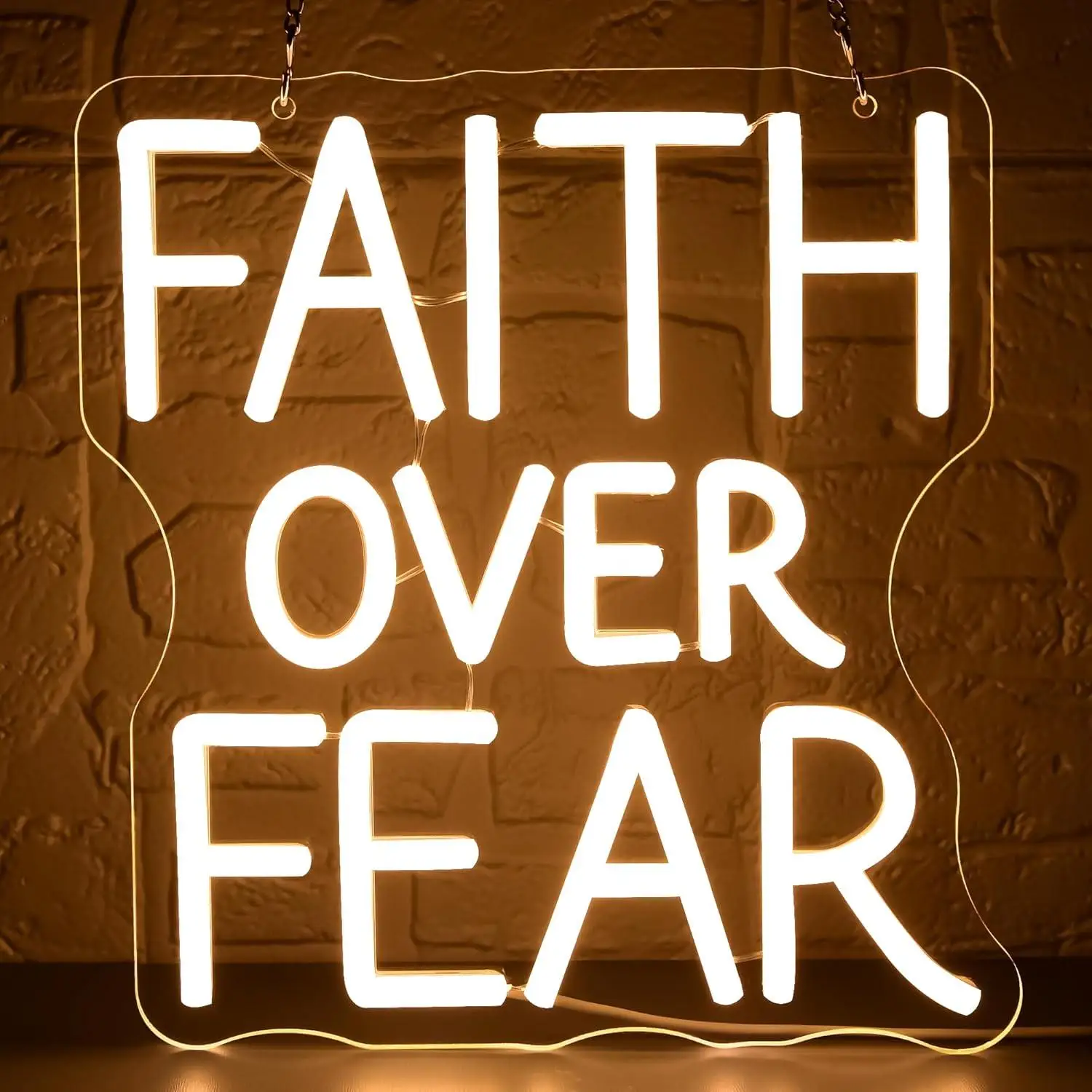 Faith Over Fear Neon Sign Dimmable God LED Neon Light for Church Living Room Prayer Room Jesus Inspirational Religious Wall Art
Faith Over Fear Neon Sign Dimmable God LED Neon Light for Church Living Room Prayer Room Jesus Inspirational Religious Wall Art