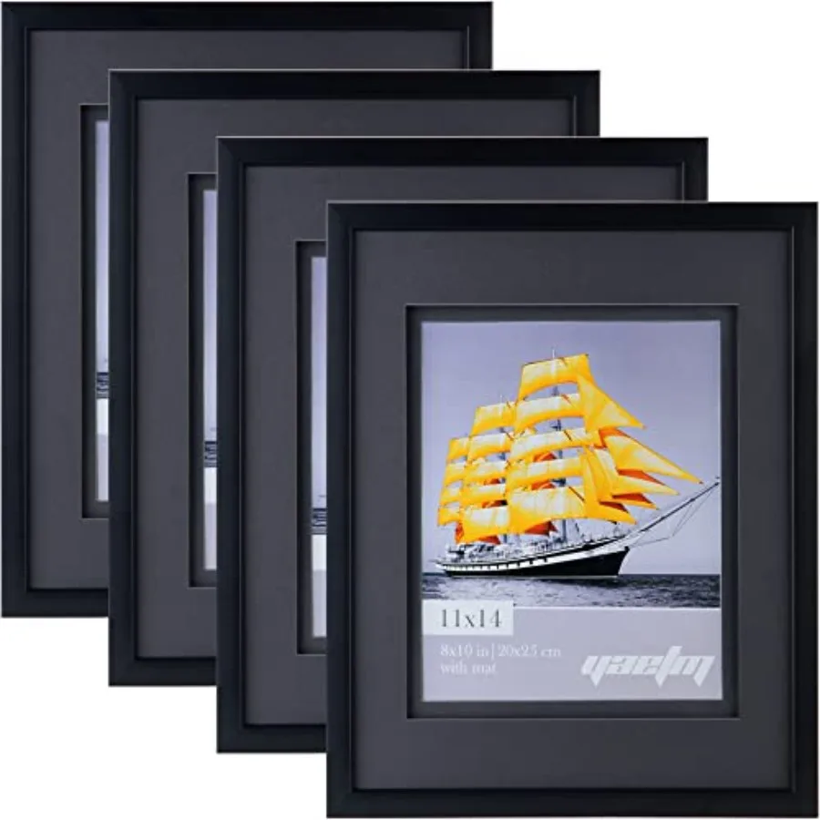 11x14 Double Floating Mat Picture Frame Set of 4, Display Picture 8x10 with Double Mat, Polished High Definition Tempered Glass
11x14 Double Floating Mat Picture Frame Set of 4, Display Picture 8x10 with Double Mat, Polished High Definition Tempered Glass