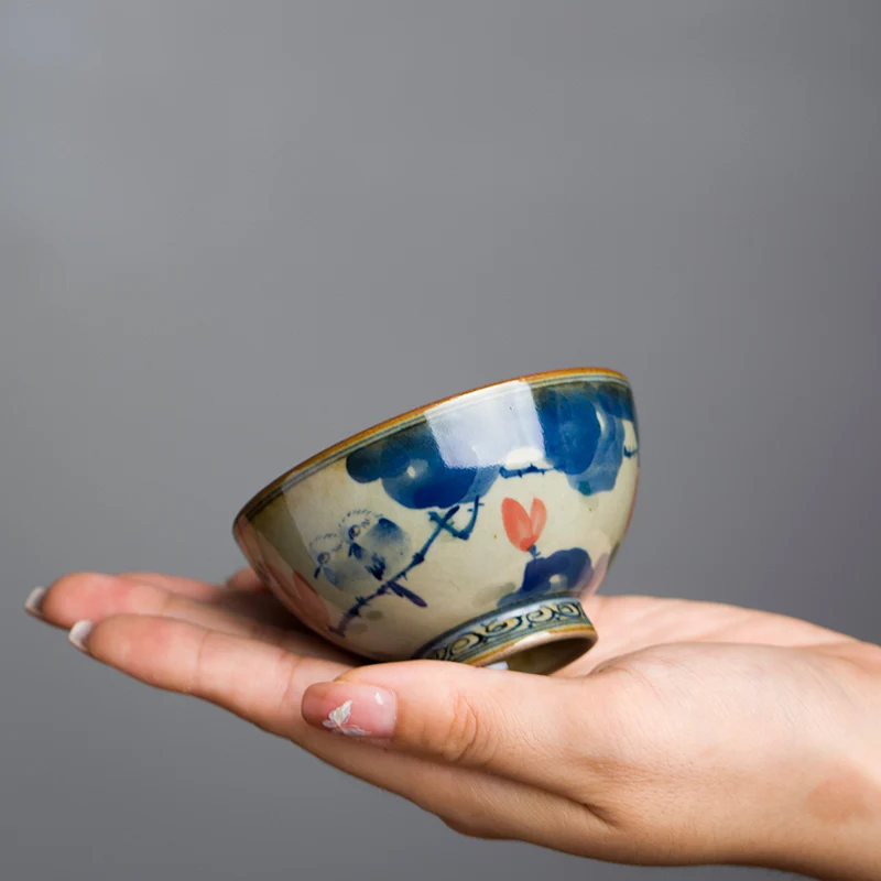 Hand-Painted Cerc Tea Cup with Lotus And Bird Design Vintage Single Cup for Tea Appreciation Handmade Glaze under Color
Hand-Painted Cerc Tea Cup with Lotus And Bird Design Vintage Single Cup for Tea Appreciation Handmade Glaze under Color