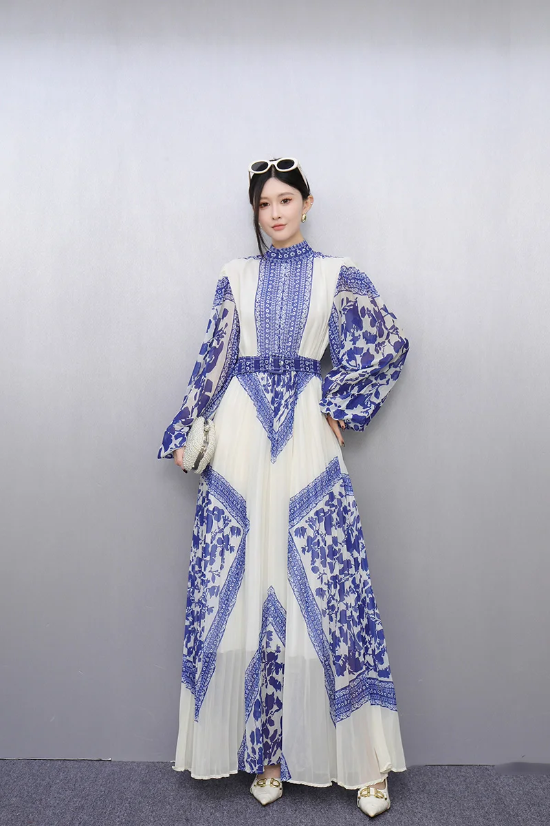 2025 Spring Summer New Fashion Elegant Printed Loose Long Dresses Women Long Sleeve Dress Female Wholesale J1040
2025 Spring Summer New Fashion Elegant Printed Loose Long Dresses Women Long Sleeve Dress Female Wholesale J1040