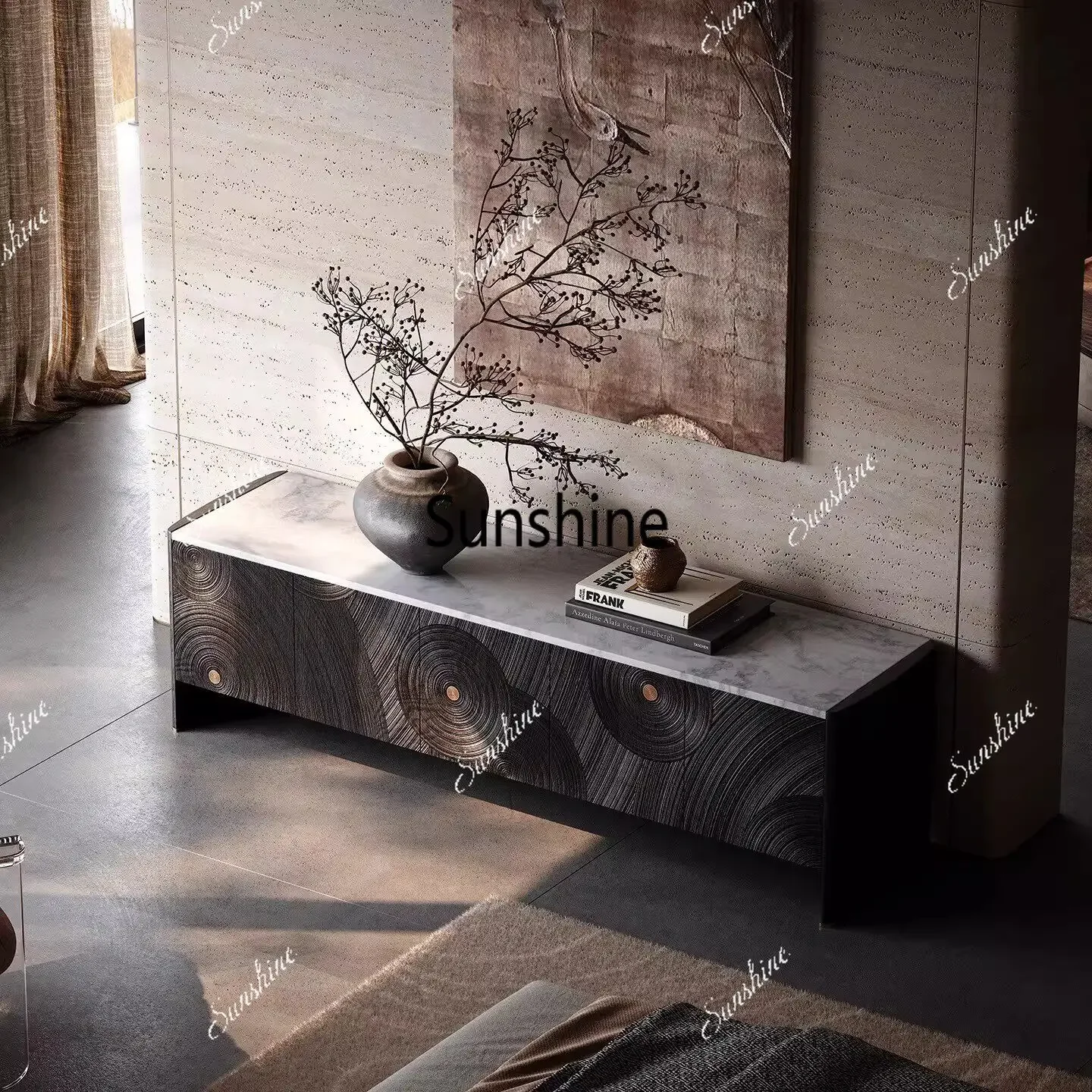 Italian TV cabinet retro solid wood home entrance cabinet light luxury storage lockerTJ
Italian TV cabinet retro solid wood home entrance cabinet light luxury storage lockerTJ