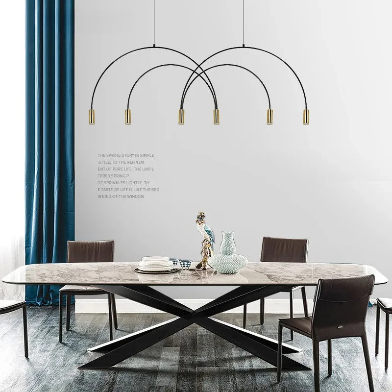 Modern Nordic Brief Dinning Room Chandelier LED Gold/Black Metal Home Bar Restaurant Hanging Light Fixtures Minimalist 110-240V
Modern Nordic Brief Dinning Room Chandelier LED Gold/Black Metal Home Bar Restaurant Hanging Light Fixtures Minimalist 110-240V