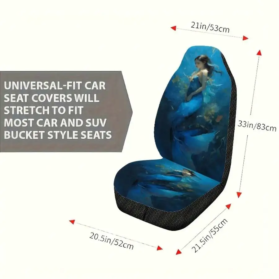 Universal Deep-Sea Mermaid Print Car Seat Covers For Front Seats, Easy To Clean, Fit Most Cars SUVs
Universal Deep-Sea Mermaid Print Car Seat Covers For Front Seats, Easy To Clean, Fit Most Cars SUVs