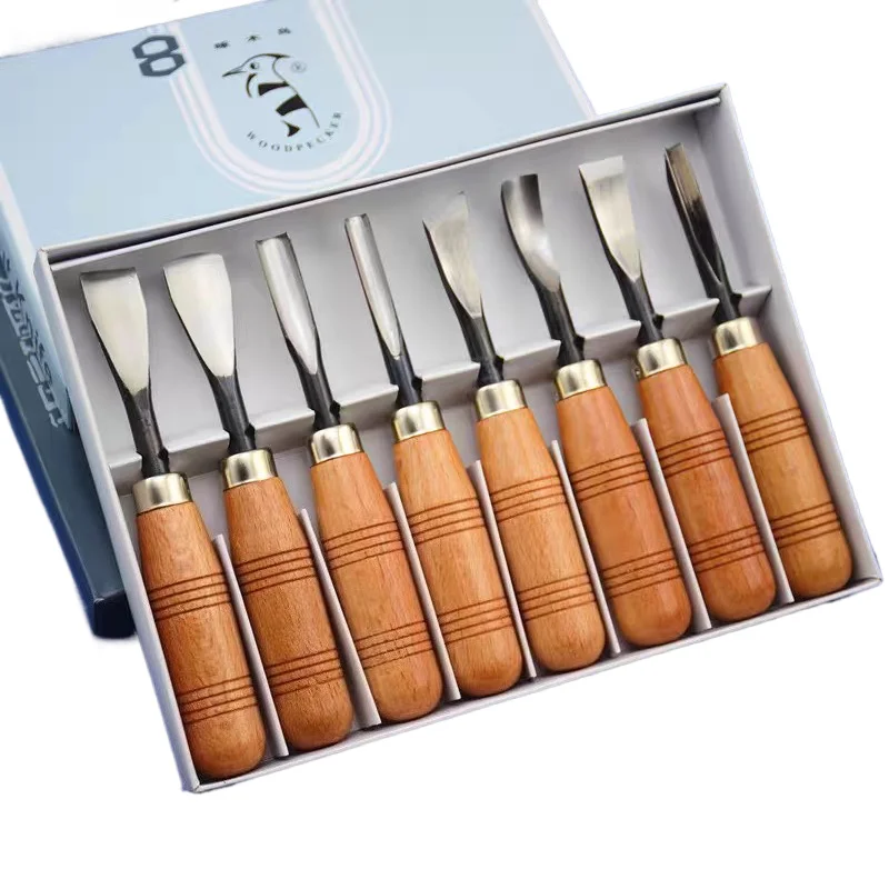 PMA308 8pcs Big Size Dry Hand Wood Carving Tools Chip Detail Chisel Set PMA306 6Pcs Knives Tool
PMA308 8pcs Big Size Dry Hand Wood Carving Tools Chip Detail Chisel Set PMA306 6Pcs Knives Tool