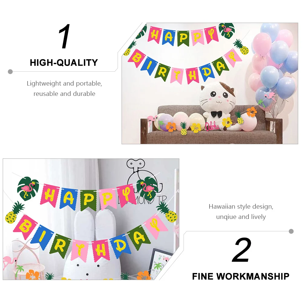 2 Sets Happy Birthday Banners Party Decoration Hawaiian Style Pineapple Felt Bright Unique Lightweight Reusable for Kids
2 Sets Happy Birthday Banners Party Decoration Hawaiian Style Pineapple Felt Bright Unique Lightweight Reusable for Kids
