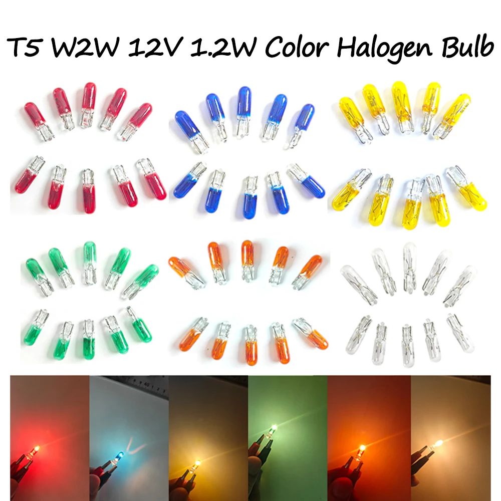 Car T5 W2W 12V 1.2w Color Halogen Bulb Warm Yellow Bule Red Yellow Green Amber Instrument Panel Central Control Button Light
Car T5 W2W 12V 1.2w Color Halogen Bulb Warm Yellow Bule Red Yellow Green Amber Instrument Panel Central Control Button Light
