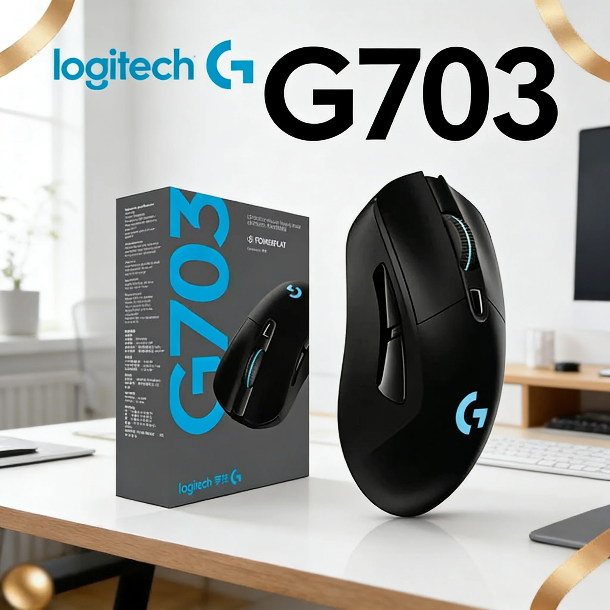 Logitech G703 HERO Wireless Gaming Mouse 25600 DPI Lightspeed Technology POWERPLAY Compatible RGB Lightsync for Windows
Logitech G703 HERO Wireless Gaming Mouse 25600 DPI Lightspeed Technology POWERPLAY Compatible RGB Lightsync for Windows
