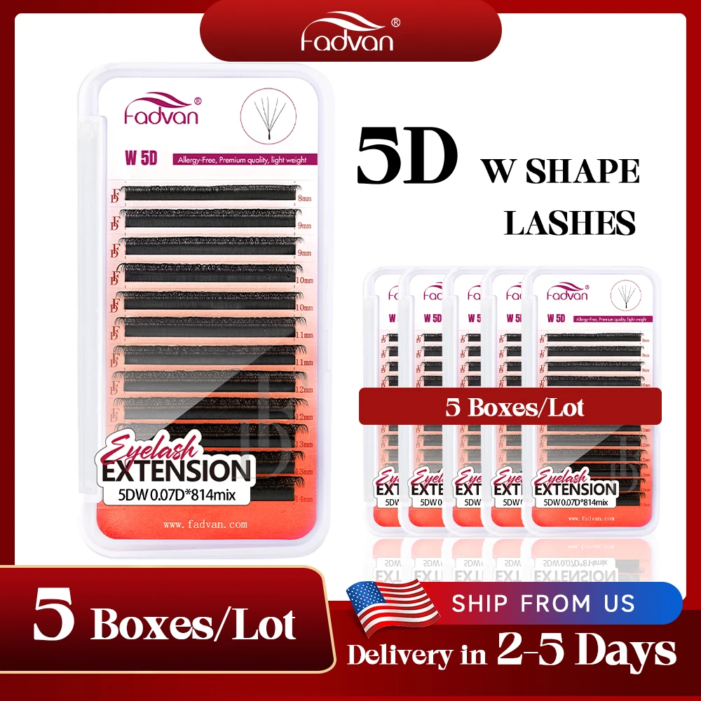 FADVAN 5PCS 5D W Shape Lashes Faux Mink Eyelashes Extension 5D Mink Lashes Ship from US Eyelashes Extensions Makeup Tools
FADVAN 5PCS 5D W Shape Lashes Faux Mink Eyelashes Extension 5D Mink Lashes Ship from US Eyelashes Extensions Makeup Tools