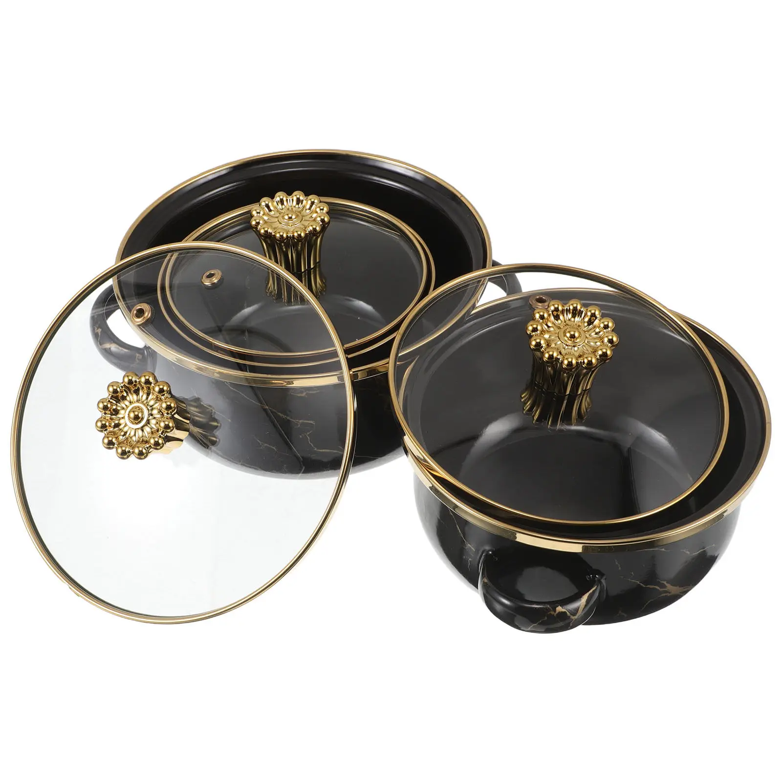 3Pcs Enamel Mini Stock Pot with Lid Double Handles Retro Vintage Soup Stew Pot Flat Bottom for Gas Induction Ceramic Cooktops
3Pcs Enamel Mini Stock Pot with Lid Double Handles Retro Vintage Soup Stew Pot Flat Bottom for Gas Induction Ceramic Cooktops