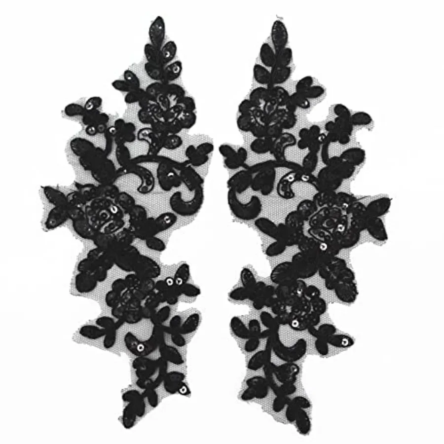 Pair of Embroidery Sequin Lace Applique Sewing Flower Fabric Collar Patch Motif Wedding Gown Dress Bridal DIY Crafts
Pair of Embroidery Sequin Lace Applique Sewing Flower Fabric Collar Patch Motif Wedding Gown Dress Bridal DIY Crafts
