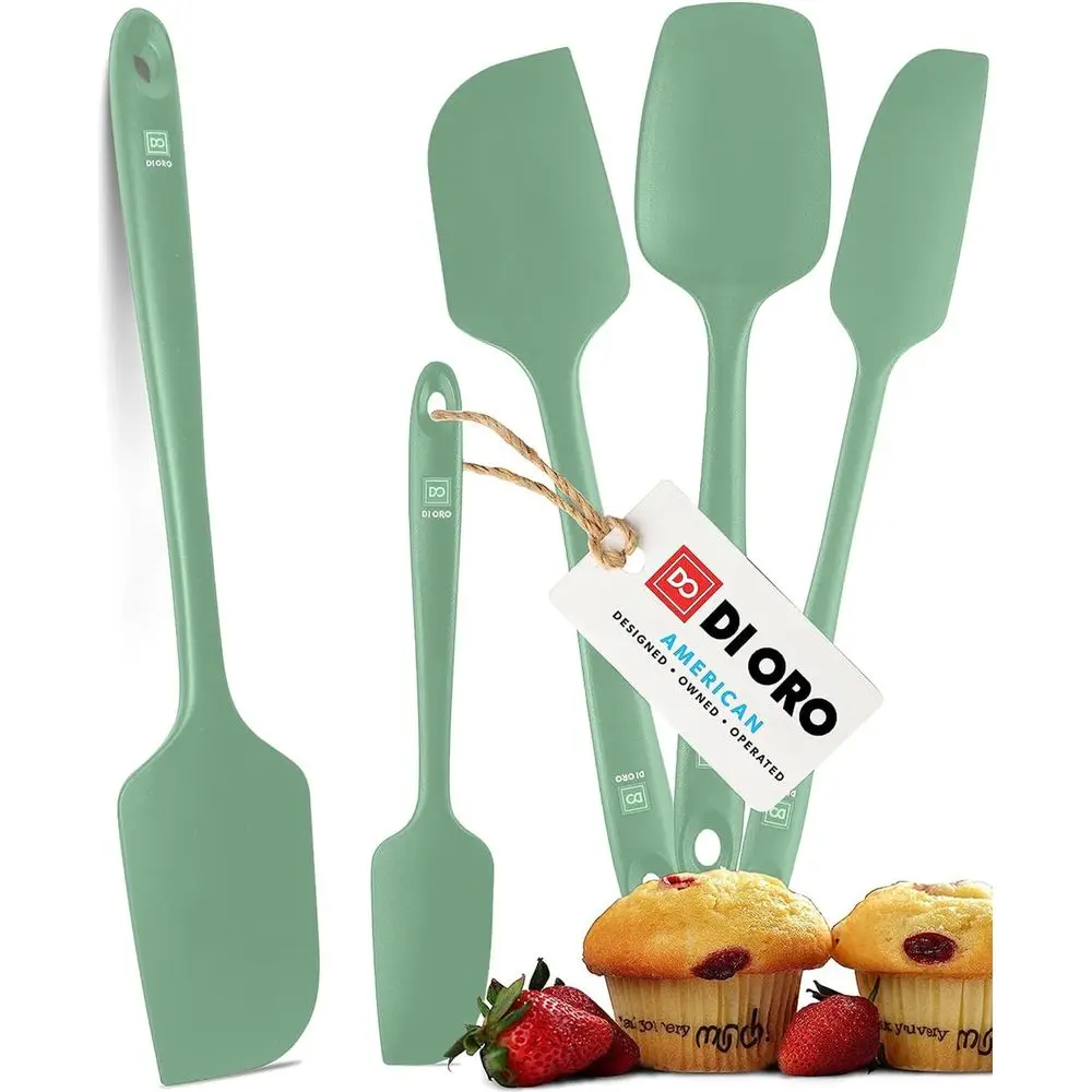 Silicone Kitchen Spatulas Set - Heat-Resistant, BPA-Free, Dishwasher Safe, 5-Piece Sage Green
Silicone Kitchen Spatulas Set - Heat-Resistant, BPA-Free, Dishwasher Safe, 5-Piece Sage Green