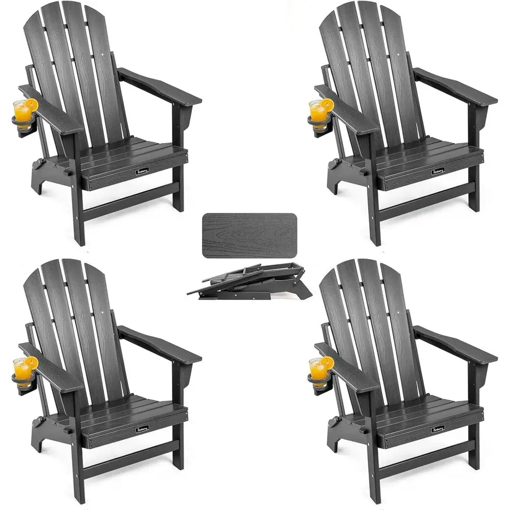 olding Adirondack Chairs Set o 4, HDPE Stable Gun-Leg Design ire Pit Chairs with Cupholder All Weather or Outside
olding Adirondack Chairs Set o 4, HDPE Stable Gun-Leg Design ire Pit Chairs with Cupholder All Weather or Outside