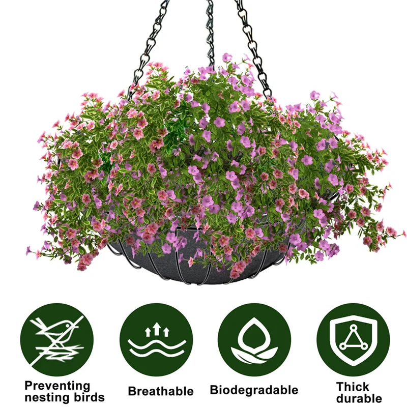 T02C!14/16 Inch Hanging Flower Basket Liners Round Planter Liners Non-Woven Black Felt 6Piece
T02C!14/16 Inch Hanging Flower Basket Liners Round Planter Liners Non-Woven Black Felt 6Piece