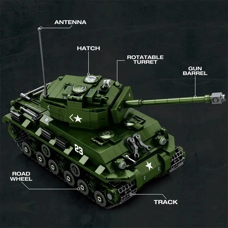 Конструктор серии World Of Tanks: Модель основного боевого танка M4A3E8 Sherman времен Второй мировой войны, кирпичики для сборки, настольный декор, игрушки для детей, идеи подарков
Конструктор серии World Of Tanks: Модель основного боевого танка M4A3E8 Sherman времен Второй мировой войны, кирпичики для сборки, настольный декор, игрушки для детей, идеи подарков
