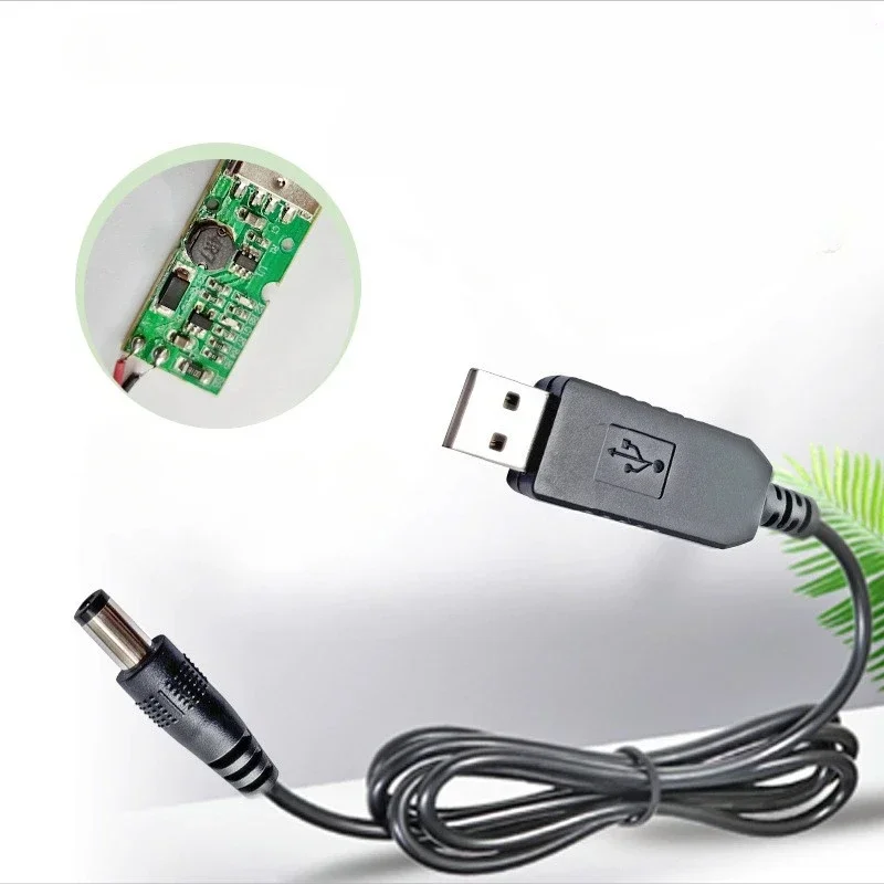6pcs 5.5*2.1mm WiFi To Powerbank Cable Connector DC 5V To 12V USB Cable Boost Converter Step-up Cord for Wifi Router Modem Fan