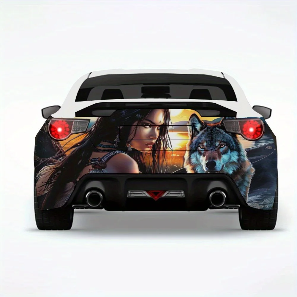 Girl and Wolf at Sunset Car Sticker-Vinyl Decal for Car Rear, Waterproof Self-Adhesive Vinyl Stickers for Vehicle Tail & Bumper,
Girl and Wolf at Sunset Car Sticker-Vinyl Decal for Car Rear, Waterproof Self-Adhesive Vinyl Stickers for Vehicle Tail & Bumper,